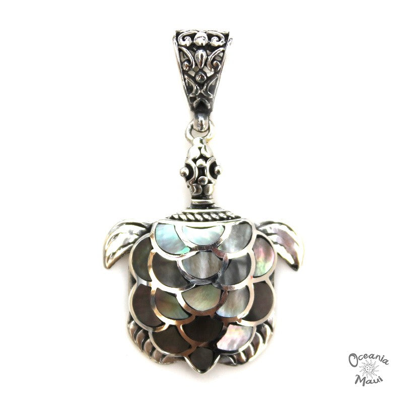 Fancy Small Turtle Pendant with Black Mother of Pearl