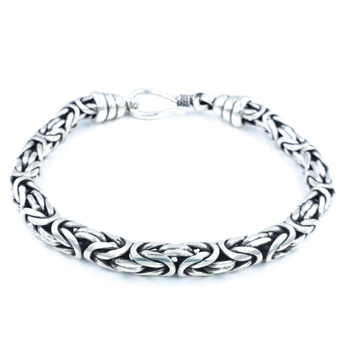 6mm Sterling Silver Byzantine Bracelet