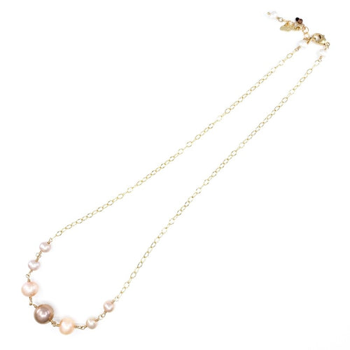 Graduated Pink & Peach Freshwater Pearls Necklace