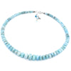 Large Beaded Larimar & Sterling Silver Necklace