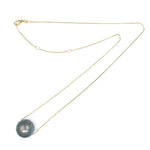 13mm Single Tahitian Pearl Solitaire Necklace with Adjustable 14k Gold Chain