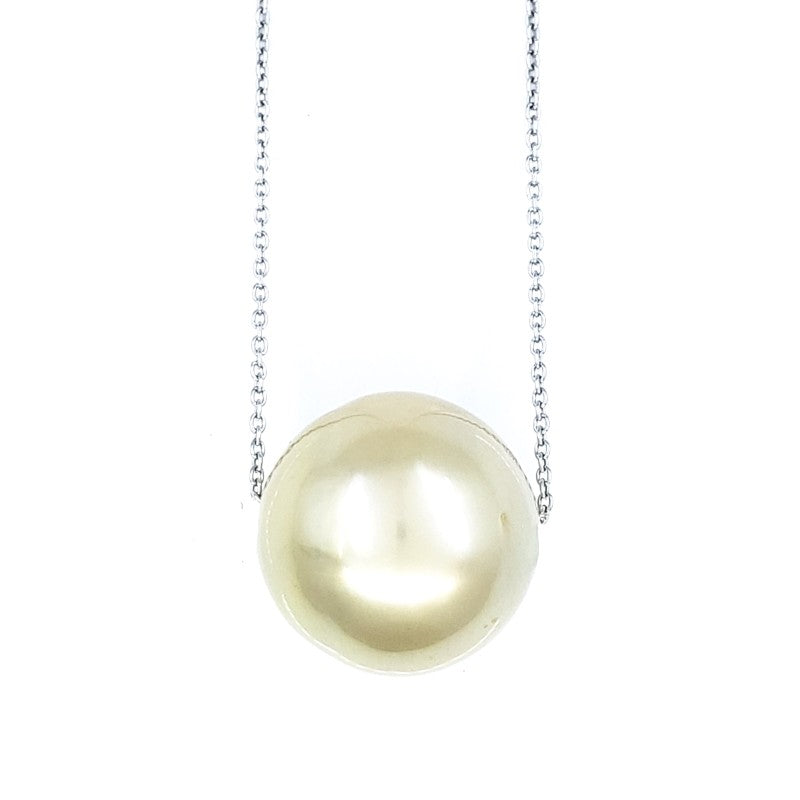 13mm Single South Sea Pearl Solitaire Necklace with Adjustable 14k Gold Chain