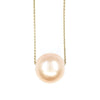 11mm Single Edison Pearl Solitaire Necklace with Adjustable 14k Gold Chain