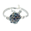 Sterling Silver Turtle Bracelet with Black Mother of Pearl