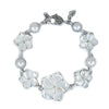 White Mother of Pearl & Sterling Silver Hibiscus Bracelet with Freshwater Pearls