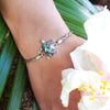 Small Sterling Silver Turtle Bracelet with Abalone Shell