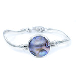 Abalone Shell Bracelet with Wavy Sterling Silver Band