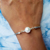 Handmade Sterling Silver Bracelet with White Edison Pearl