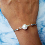 Handmade Sterling Silver Bracelet with White Edison Pearl