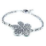 Ornate Sterling Silver Plumeria Flower Bracelet