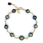 Tahitian Pearls Gold Bracelet with Ruby