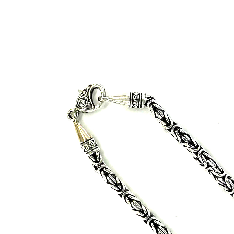 4mm Sterling Silver Byzantine Chain with Lobster Clasp
