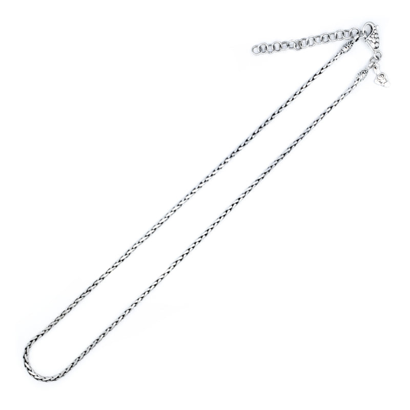 2mm Sterling Silver Wheat Chain with 2" Extender