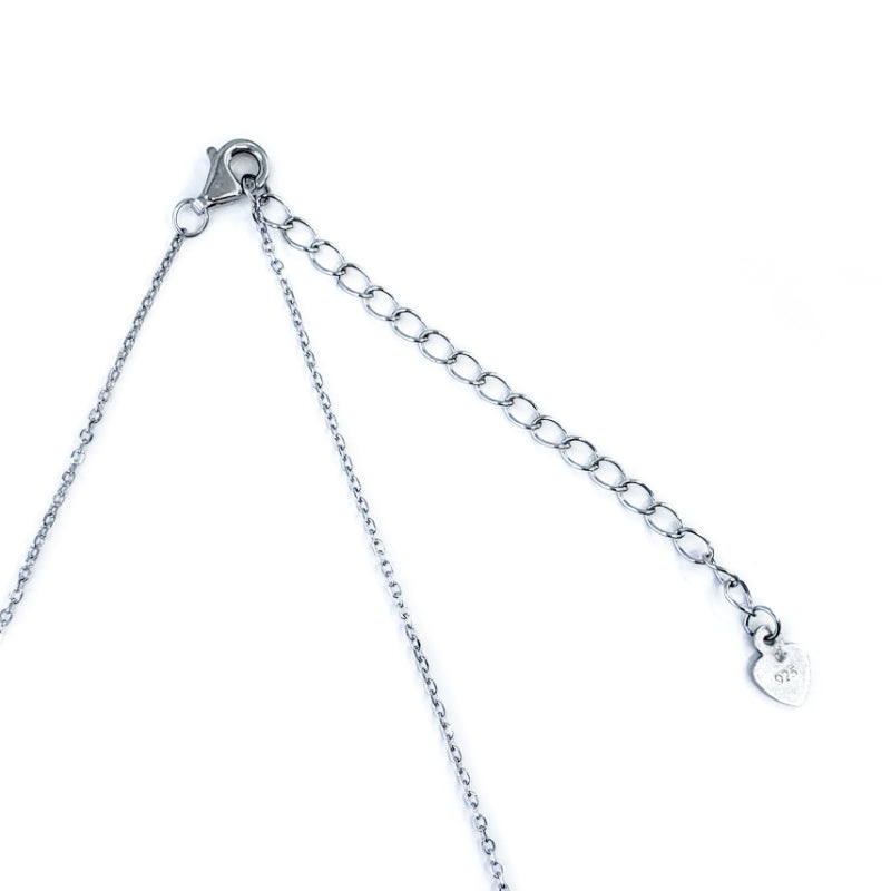 Sterling Silver Necklace with Blue Topaz Plumeria