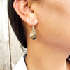 Fancy Small Sterling Silver & Sunset Shell Droplet Earrings