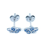 Sterling Silver & Blue Topaz Plumeria Earrings