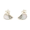 Mother Of Pearl Shell & Sterling Silver Stud Earrings