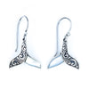 Ornate Sterling Silver Whale Tail Earrings with White Mother of Pearl