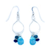 Sterling Silver Earrings with Blue Topaz, Apatite, and Lapis Lazuli