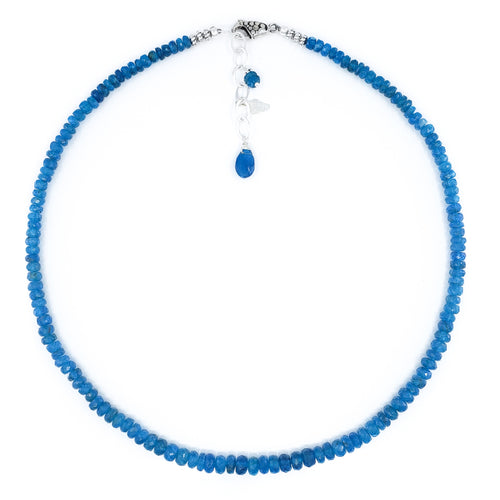 Beaded Apatite and Sterling Silver Necklace