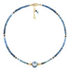 Aqua Gemstones Necklace with Gray Tahitian Pearl