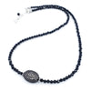 Black Spinel Necklace with Cubic Zirconia & Sterling Silver