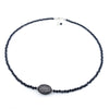 Black Spinel Necklace with Cubic Zirconia & Sterling Silver