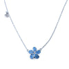 Sterling Silver Necklace with Blue Topaz Plumeria