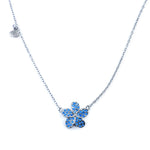 Sterling Silver Necklace with Blue Topaz Plumeria
