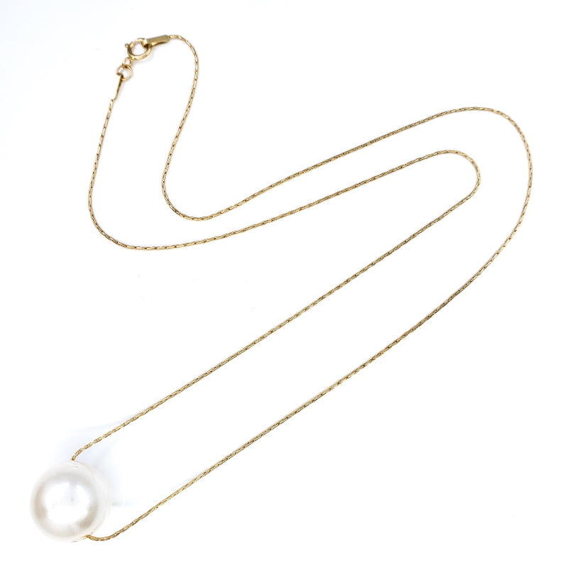 12mm Single White Edison Pearl Solitaire Necklace