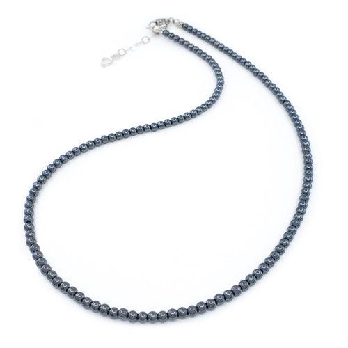 Metallic Gray Hematite & Sterling Silver Necklace
