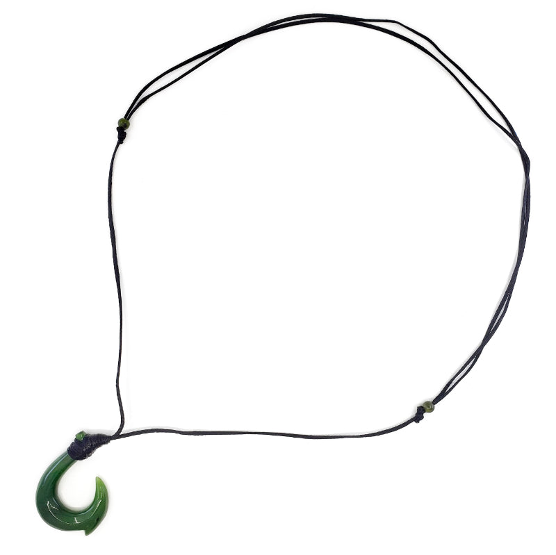 Fashion > Hawaiian Fish Hook Jade Necklace - 112656