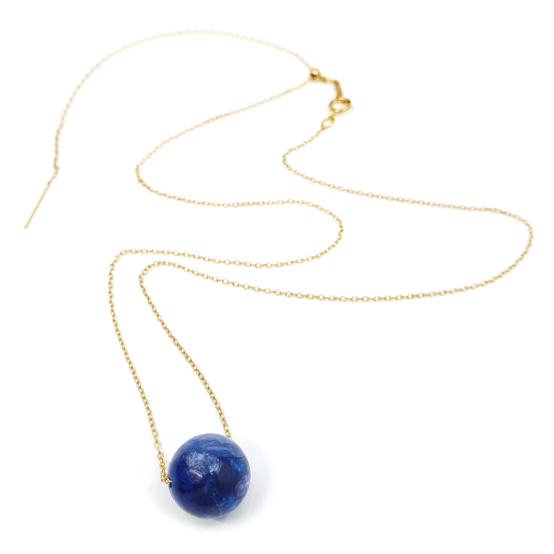 Adjustable Gold Solitaire Kyanite Necklace
