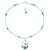 Sterling Silver Mermaid Necklace with Larimar and Apatite