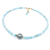 Larimar Necklace with 12mm Tahitian Pearl