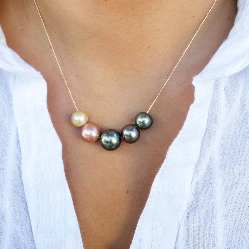 5 Tahitian, Edison & South Sea Pearls Necklace