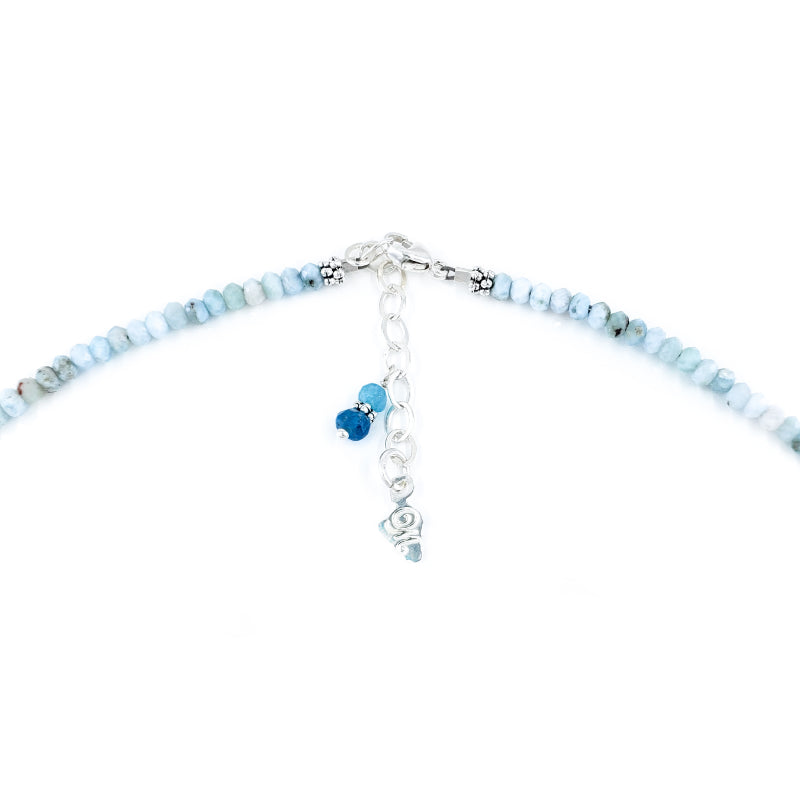 Larimar and Apatite Necklace in Sterling Silver