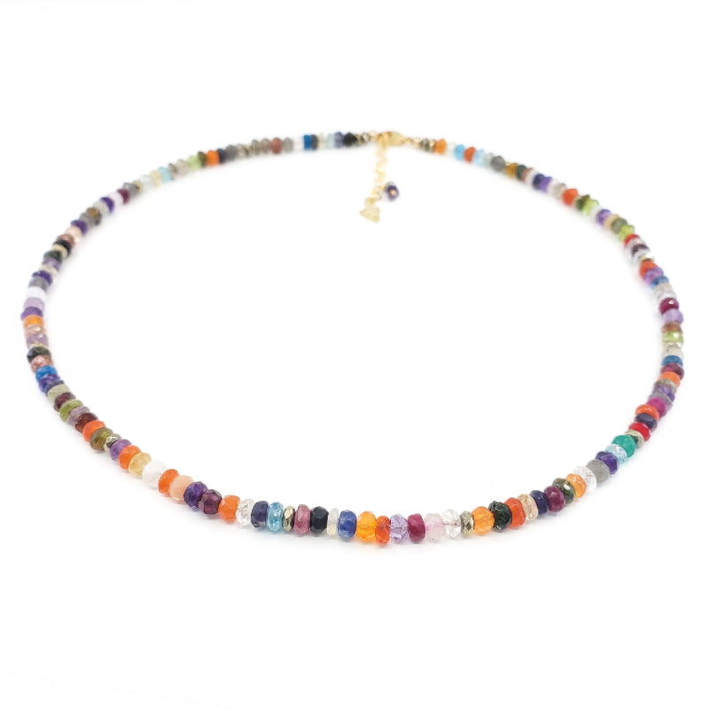 Multi Gemstones Necklace with Carnelian and Pyrite