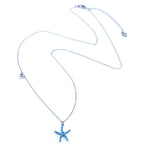 Sterling Silver & Blue Topaz Starfish Necklace