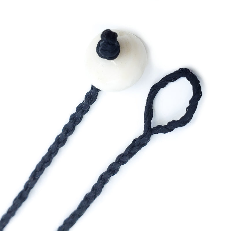 Hand Braided Black Nylon Surfsafe Necklace with Puka Shell Clasp