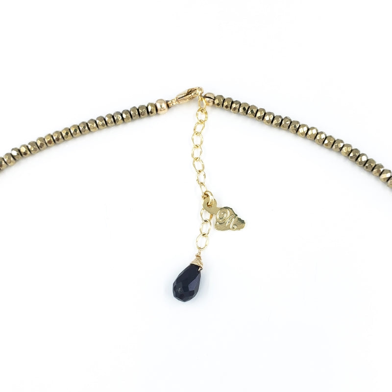 5 Tahitian Pearls & Pyrite Necklace