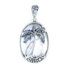 Sterling Silver & Mother Of Pearl Palm Tree Pendant