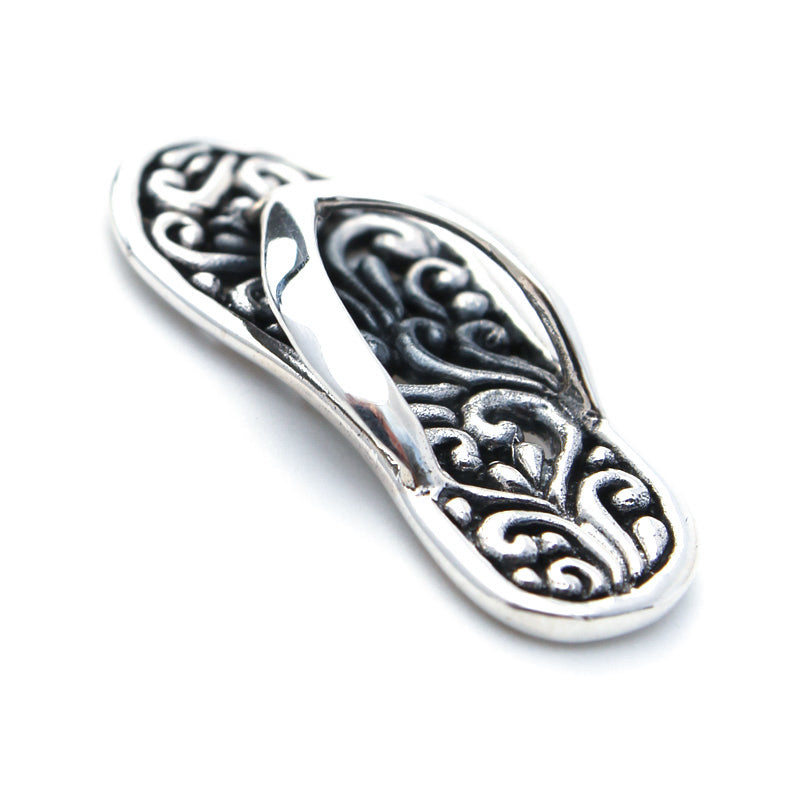 Ornate Sterling Silver Sandal Pendant