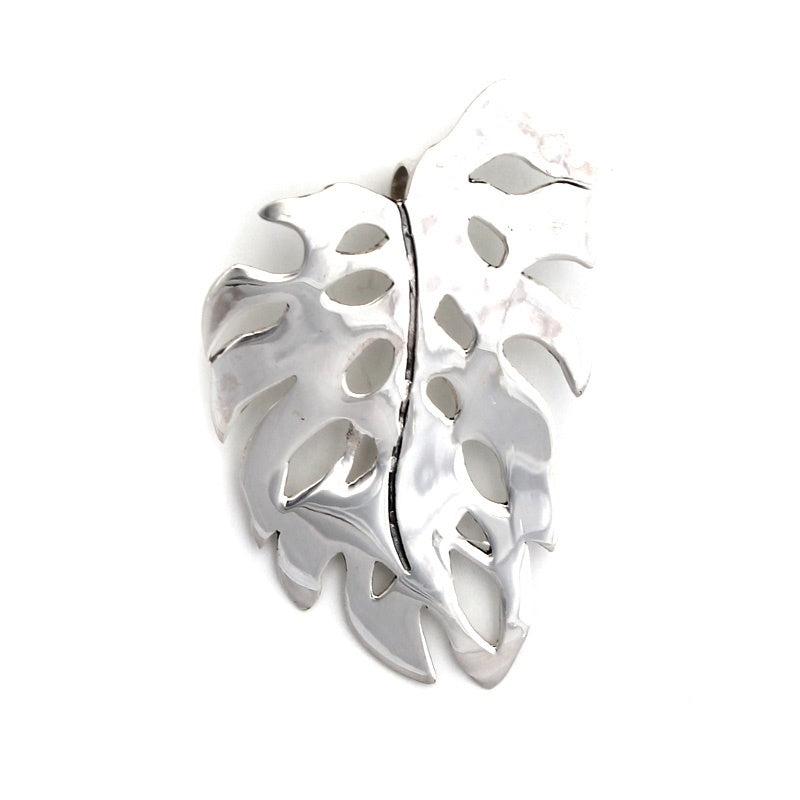 Sterling Silver Monstera Leaf Pendant