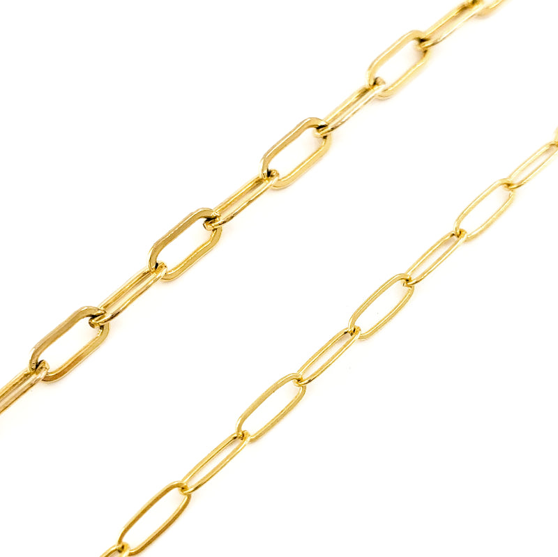 14k Gold Filled Paperclip Chain Necklace with your choice of 10-11mm white, peach, or lavender Edison Pearl, adorned with our Oceania Maui logo tag. 