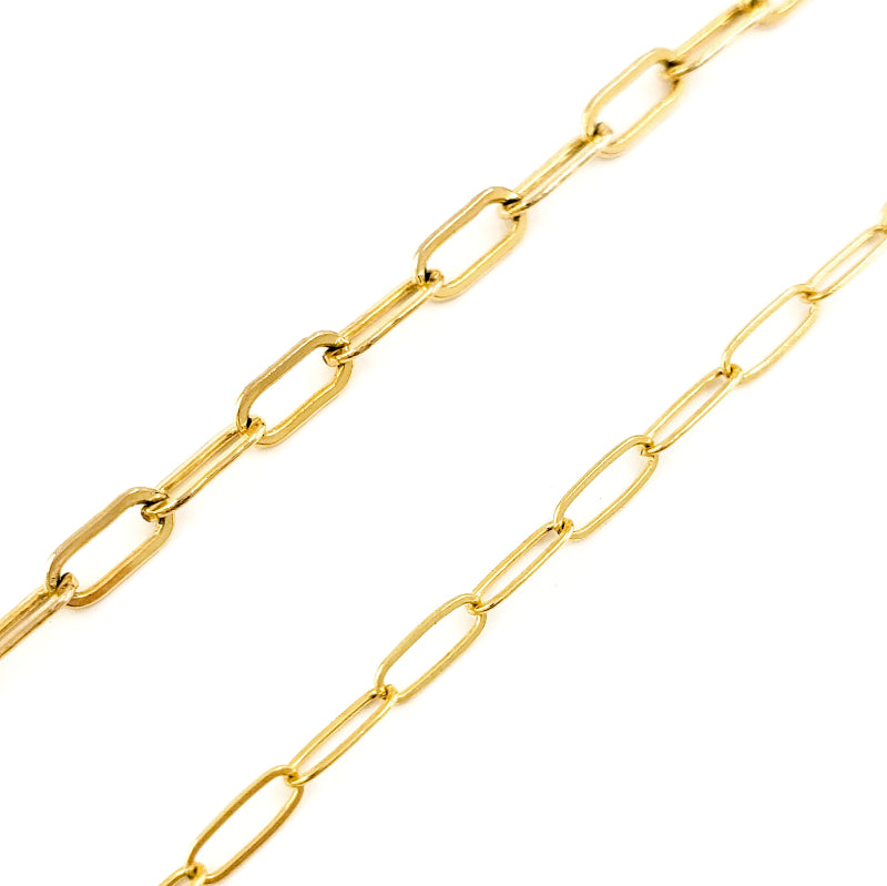 14k Gold Filled Paperclip Chain Necklace Thickness Comparison
