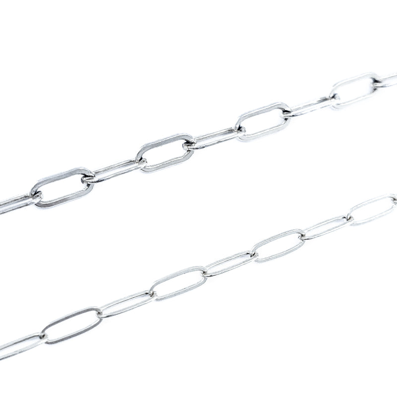 Sterling Silver Paperclip Chain Necklace with your choice of 10-11mm white, peach, or lavender Edison Pearl, adorned with our Oceania Maui logo tag.